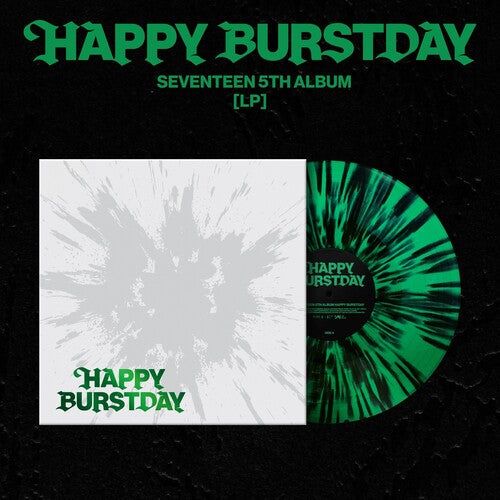 Seventeen 5th Album 'Happy Burstday' [LP] (Black Splatter On Evergreen Vinyl Booklet Lyrics Poster Photocard Postcard Sticker) [ VINYL LP ]