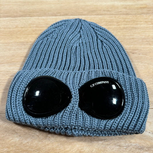 CP Company Extra Fine Merino Wool Goggle Beanie in Flint Stone