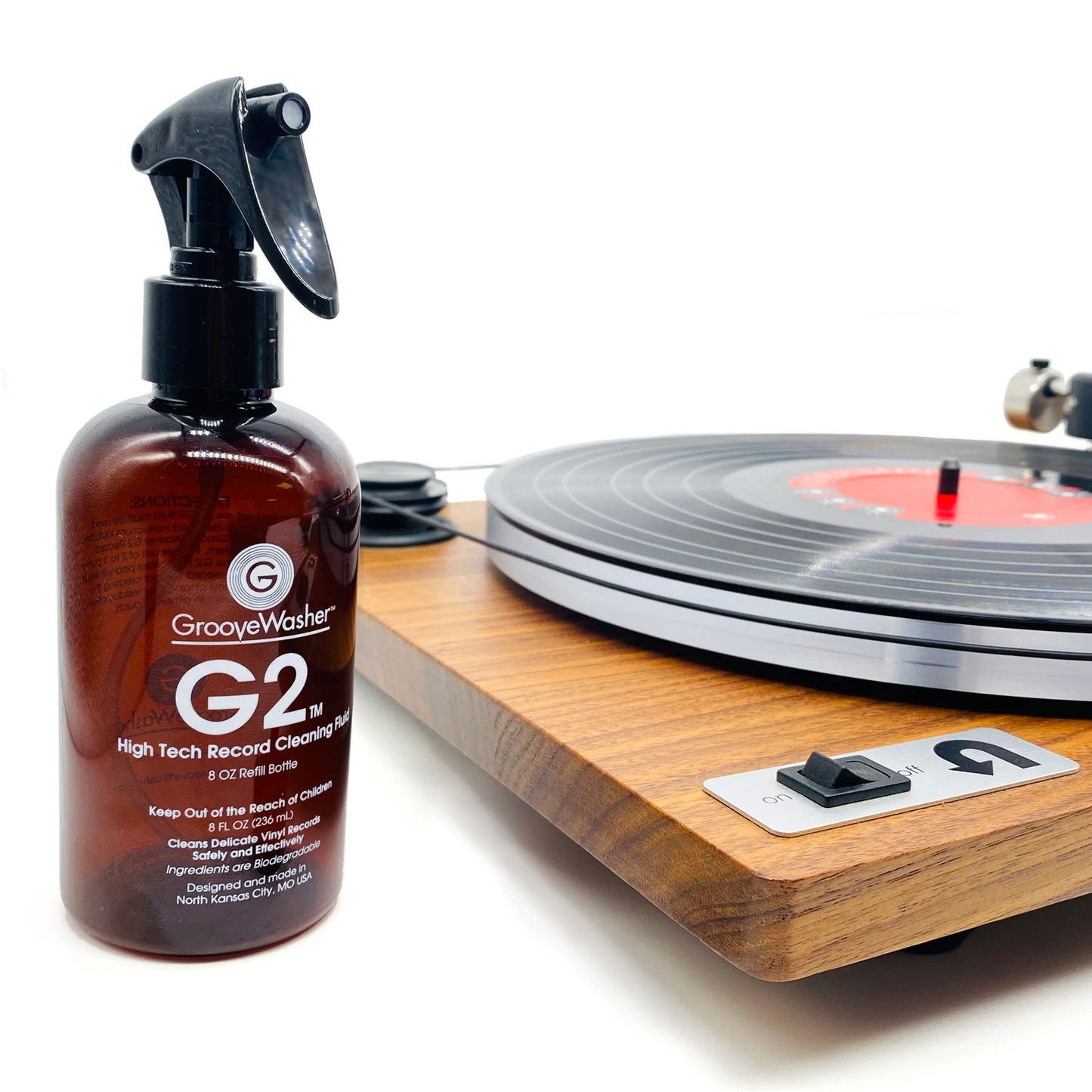 GrooveWasher: G2 Vinyl Record Cleaning Fluid - 8oz Spray Bottle